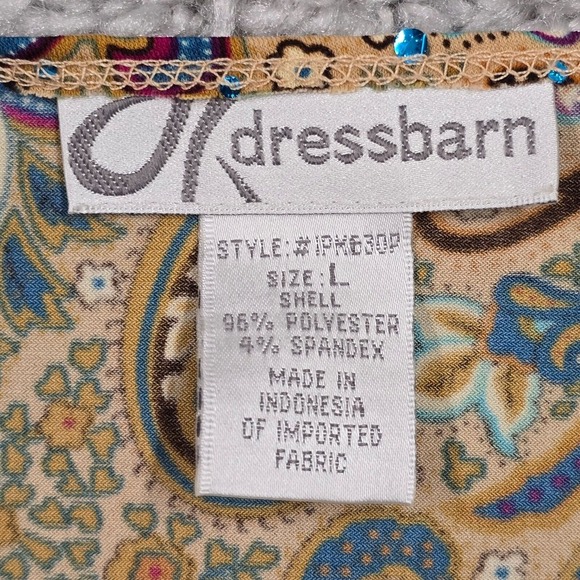 Vintage Dressbarn Womens Paisley Bell Sleeve Tie Back Top Size Large Boho Y2K - Picture 8 of 13